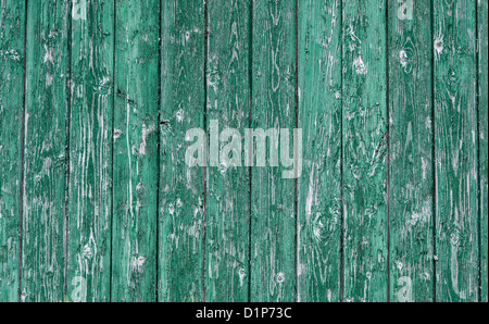 Grünes Holz Türverkleidungen Abplatzungen Stockfoto