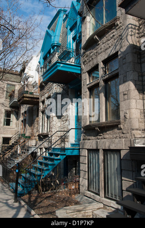 Altbauten in Le Plateau-Mont-Royal, Montreal, Quebec, Kanada Stockfoto