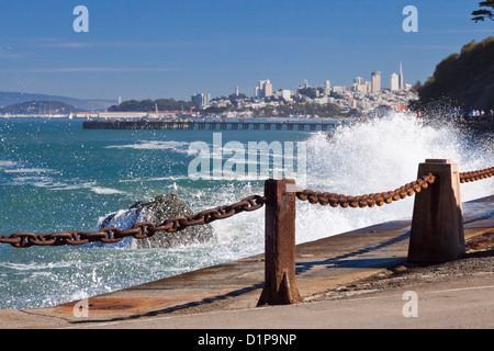 San Francisco-Panorama von der San Francisco Bay Stockfoto