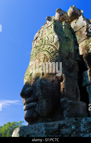 Stein-Kopf Schnitzen in Angkor Thom Stockfoto