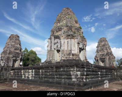 Der Ost-Mebon ist ein alter Tempel der Hindu-Gott Shiva gewidmet und wurde im 10. Jahrhundert in Angkor, Kambodscha. Stockfoto