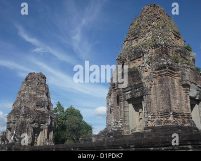 Der Ost-Mebon ist ein alter Tempel der Hindu-Gott Shiva gewidmet und wurde im 10. Jahrhundert in Angkor, Kambodscha. Stockfoto