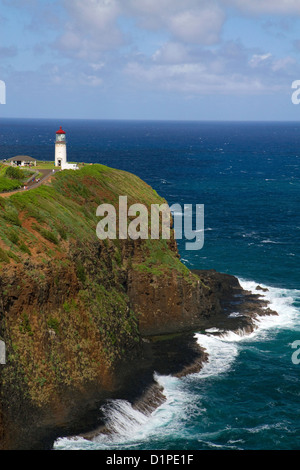 Kilauea Lighthouse befindet sich am Kilauea Point auf der Insel Kauai, Hawaii, USA. Stockfoto