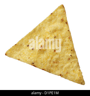 Mais-Tortilla-Chips isoliert auf weißem Hintergrund Stockfoto