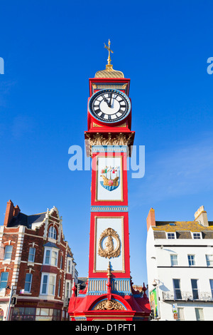 Jubiläumtaktgeber wurde für das Jubiläum von Königin Victoria in 1887 steht auf der Esplanade Weymouth Dorset England UK GB gebaut. Stockfoto