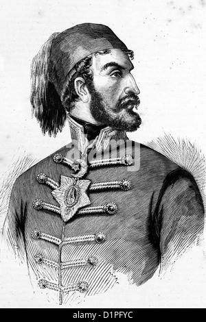 Omer Pacha oder Omar Pascha (1806-1871) osmanischen general und Gouverneur. Antike Darstellung, 1856. Stockfoto