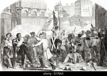 Französische Revolution (Juli 1830). Antike Darstellung, 1855. Stockfoto