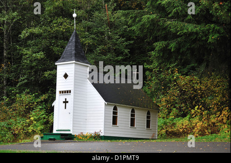 Eines der kleinsten Kirchen auf Erde - Pionier Kapelle, Usk, British Columbia, Kanada Stockfoto