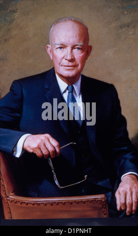 Dwight David Eisenhower (1890-1969), 34. Präsident der Vereinigten Staaten von Amerika, offizielle weiße Haus Portrait, 1953 Stockfoto