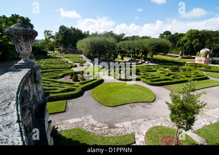 Ansicht von Vizcaya Museum and Gardens in Miami, Florida Stockfoto