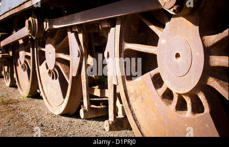 Alte zu trainieren, Räder und Teile Rost entfernt Stockfoto