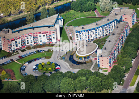 Die Niederlande, Zutphen, Wohnung Wohngebäude. Luft. Stockfoto