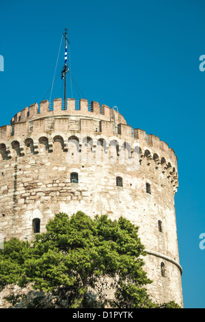 Der weiße Turm von Thessaloniki Stadt in Griechenland Stockfoto