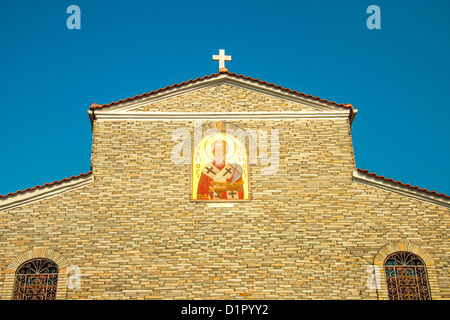 Alte Kirche in Bergstadt Strasse - Griechenland Stockfoto