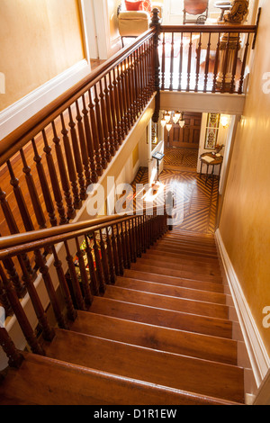 Dekorative, Geländer und Treppe, Landmark Inn, Bed and Breakfast, Cooperstown, New York Stockfoto