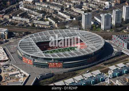 Eine Luftaufnahme des Emirates Stadium, das Heimstadion des FC Arsenal Stockfoto