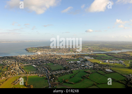 Luftaufnahme von Cowes auf der Isle Of Wight Stockfoto