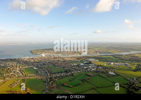 Luftaufnahme von Cowes auf der Isle Of Wight Stockfoto