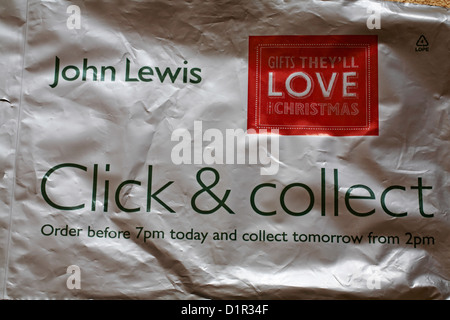 Tasche von John Lewis Click & Collect service Stockfoto