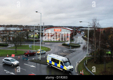 Überblick über die Szene in Wallington, in der Nähe von Fareham nach Überschwemmungen verursacht das Dorf evakuiert werden Stockfoto