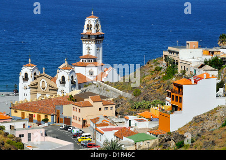 Ansicht-Antenne der Stadt Candelaria mit seiner berühmten Basilika des östlichen Teils der Insel Teneriffa in die spanischen Kanarischen Inseln Stockfoto