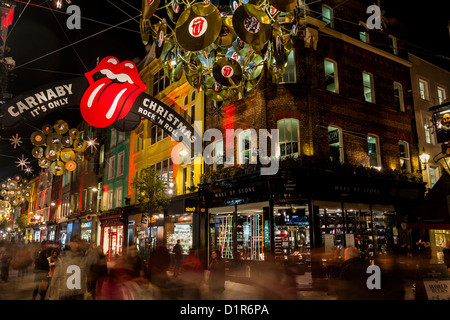 London: Weihnachtsdekoration der Carnaby Street in London Stockfoto