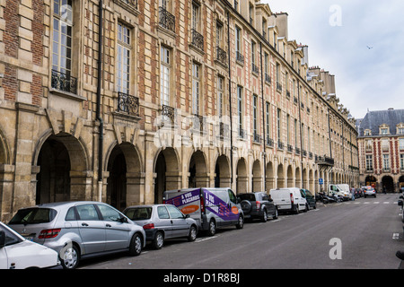 Place des Vosges, älteste geplanten Platz in Paris Frankreich Europa Stockfoto