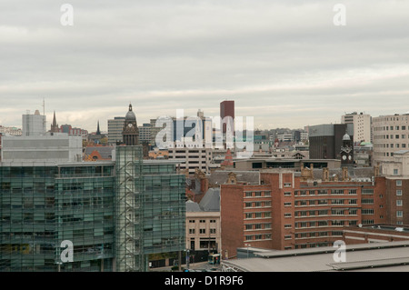 Leeds City Centre; Ansicht von oben Bahnhof Stockfoto