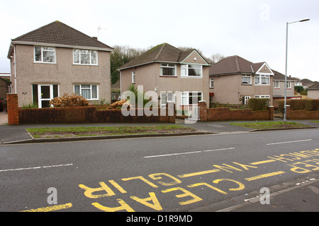 Generische älteren Stil Häuser in Newport, South Wales, Januar 2013 Stockfoto