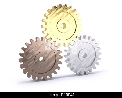 Drei Gänge bronze Silber und Gold als Podium Konzept gewinnen Stockfoto