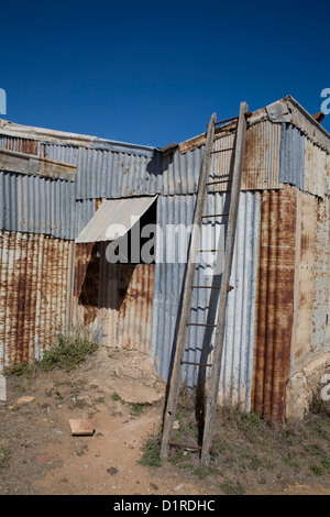 Bergleute Cottage bei Ravenswood Queensland erbaut 1868 aus Wellblech. Stockfoto