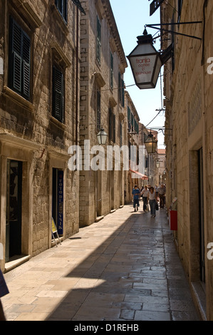 Elk192-3509v Kroatien, Dalmatien, Dubrovnik, alten Straßen der Stadt Stockfoto