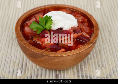 Russischer Borschtsch, rote Bete Suppe, Eintopf Stockfoto