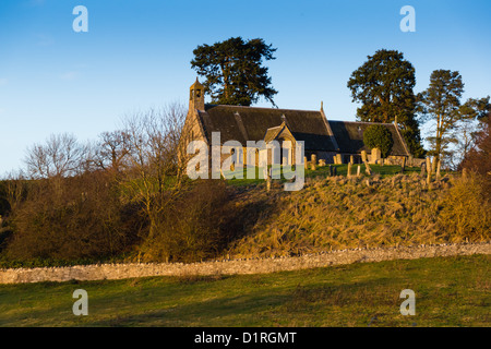 Linton, in der Nähe von Morebattle und Kelso, Scottish Borders, UK - Linton Kirk bei Sonnenuntergang, auf eine alte heilige Stätte gebaut Stockfoto