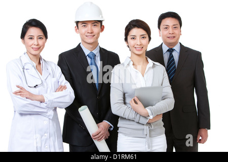 Zuversichtlich Arbeiter in verschiedenen Berufen Stockfoto