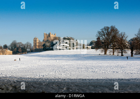 Wollaton Hall, Nottingham im Schnee Stockfoto