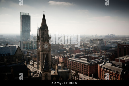 Manchester-Skyline von oben. Stockfoto