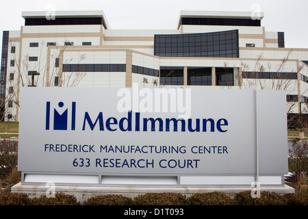 Eine Produktionsstätte für Drug-Hersteller MedImmune in vorstädtischen Maryland. Stockfoto