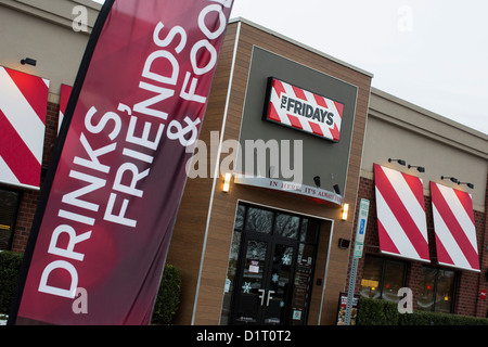 TGI Fridays casual dining Restaurant einer Kette. Stockfoto