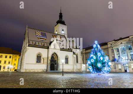 Kirche St. Marks Zagreb Stockfoto