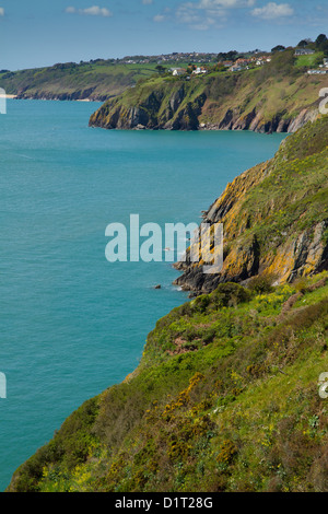 South Devon Küste Blick auf Stoke Fleming aus South West Coastal Path in der Nähe von Dartmouth Stockfoto