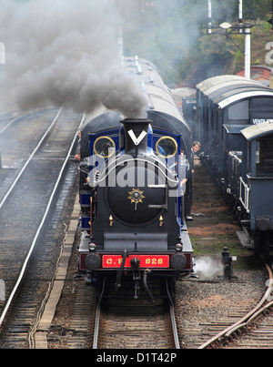 Caledonian Railway Klasse 812 0-6-0 No.828 zieht in Bewdley Severn Valley Railway während der Herbst-Dampf-Gala 2011 Stockfoto