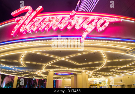 Das Flamingo Hotel and Casino in Las Vegas zu unterzeichnen. Stockfoto