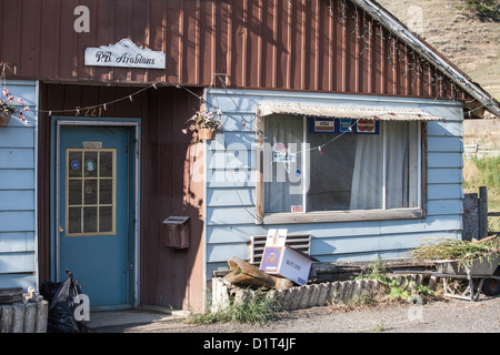 Eingang eines Landhauses in British Columbia, Kanada Stockfoto