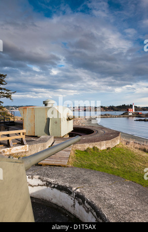 Kanada, British Columbia, Vancouver Island, Victoria, Fort Rodd Hill, Belmont Batterie, Artillerie Stockfoto