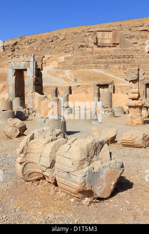 Ruinen von der Halle 100 Spalten, Persepolis, Iran Stockfoto