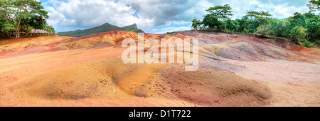 7 farbige Erde von Chamarel in Mauritius Stockfoto