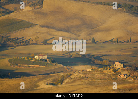 "La Valle", Val d ' Orcia Landschaft, Siena, Toskana, Italien Stockfoto