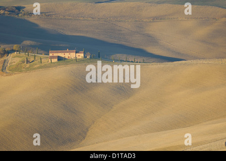 "La Valle", Val d ' Orcia Landschaft, Siena, Toskana, Italien Stockfoto