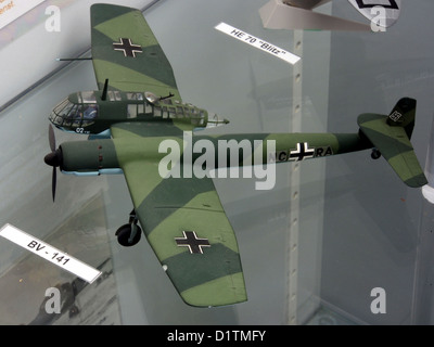 Maßstabsgetreue Modelle von Militärflugzeugen im Technik Museum Speyer... BV-141 Stockfoto